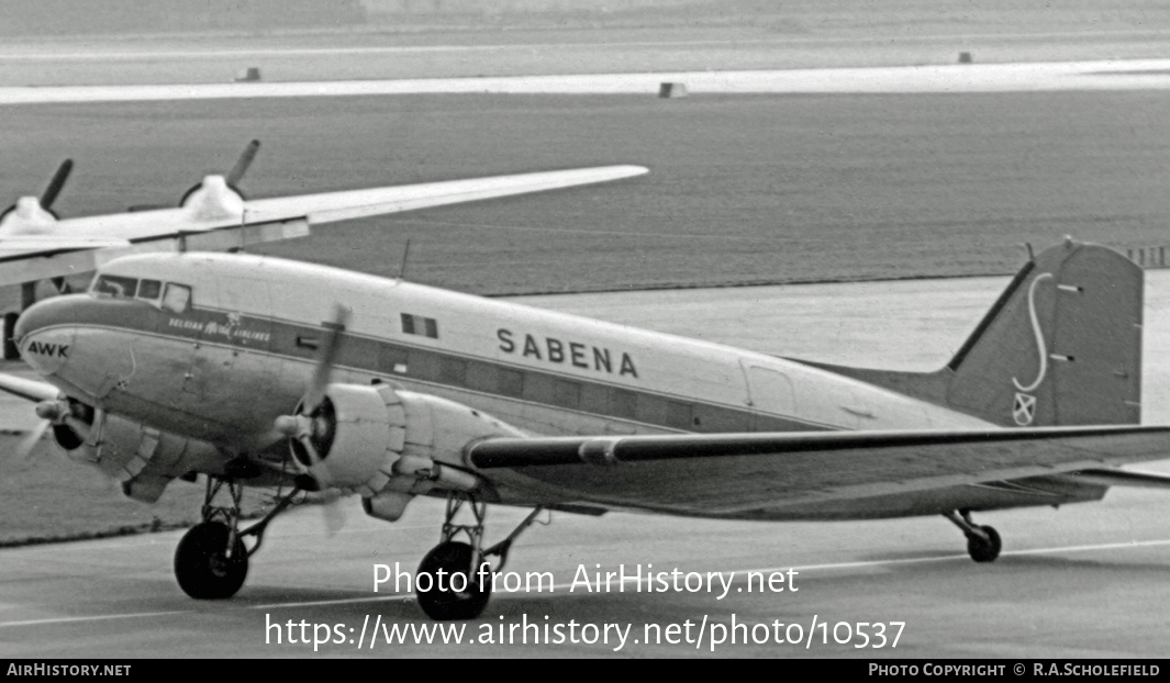 Aircraft Photo of OO-AWK | Douglas C-47A Dakota Mk.3 | Sabena | AirHistory.net #10537