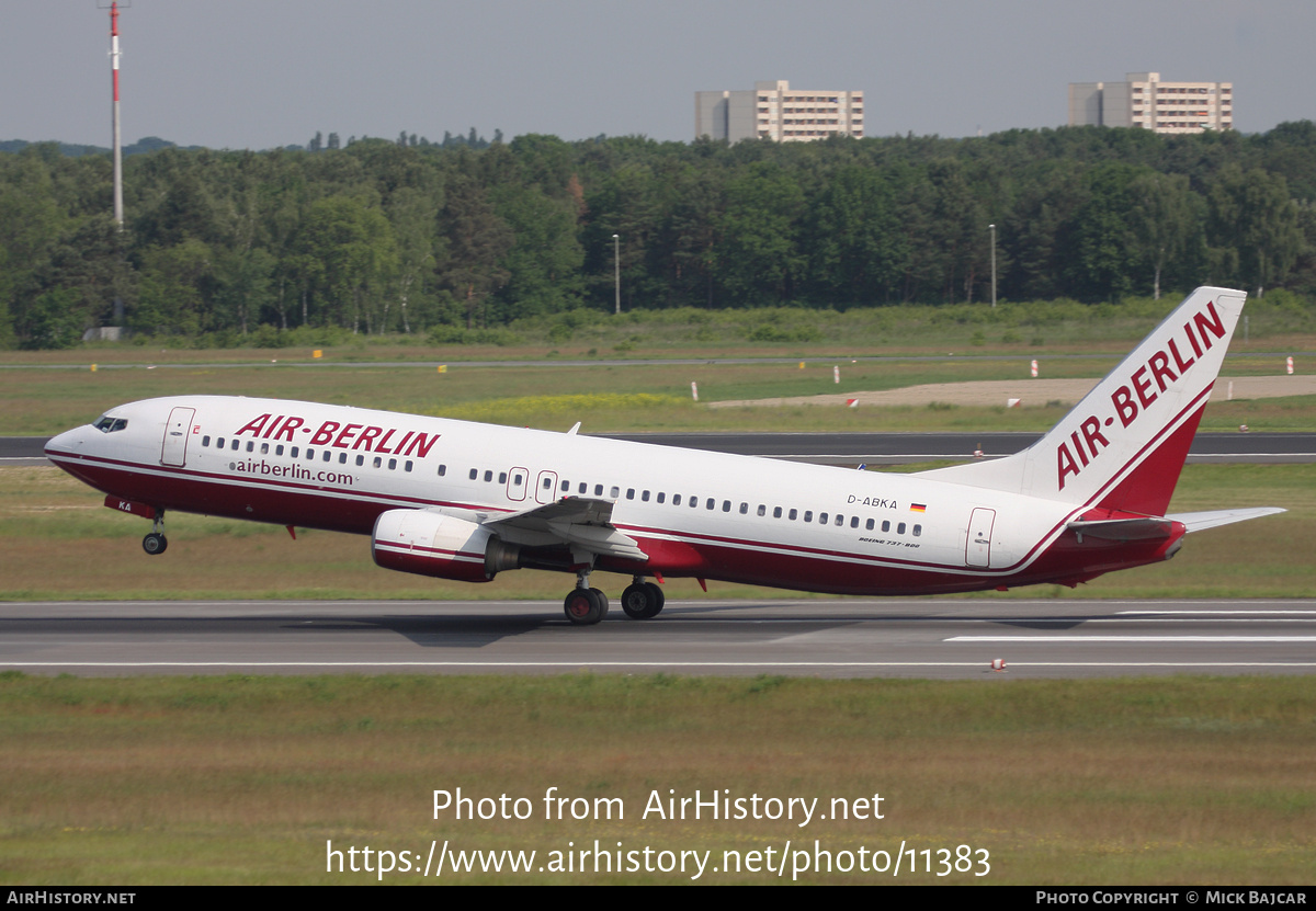 Aircraft Photo of D-ABKA | Boeing 737-82R | Air Berlin | AirHistory.net #11383