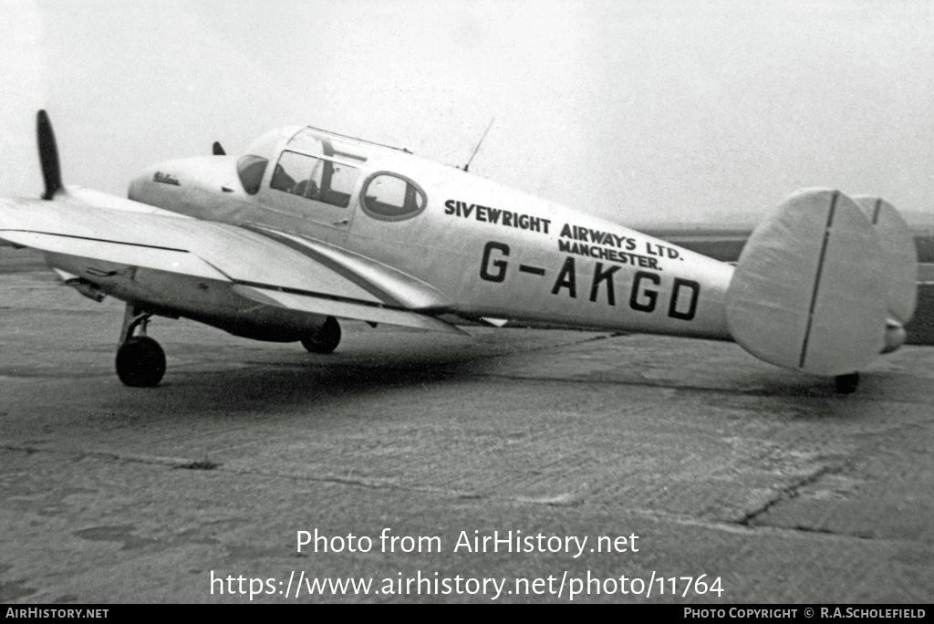 Aircraft Photo of G-AKGD | Miles M.65 Gemini 1A | Sivewright Airways | AirHistory.net #11764