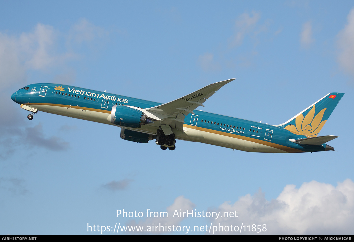 Aircraft Photo of VN-A862 | Boeing 787-9 Dreamliner | Vietnam Airlines | AirHistory.net #11858