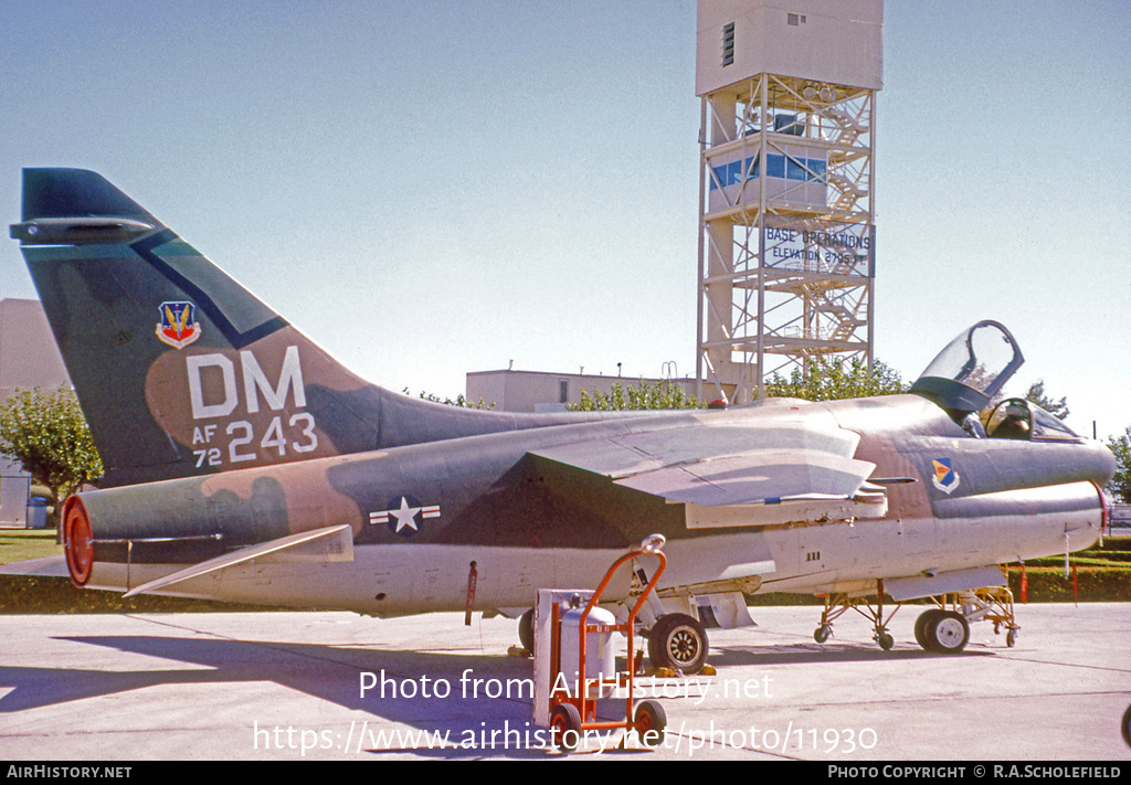 Aircraft Photo of 72-0243 / AF72-243 | LTV A-7D Corsair II | USA - Air Force | AirHistory.net #11930