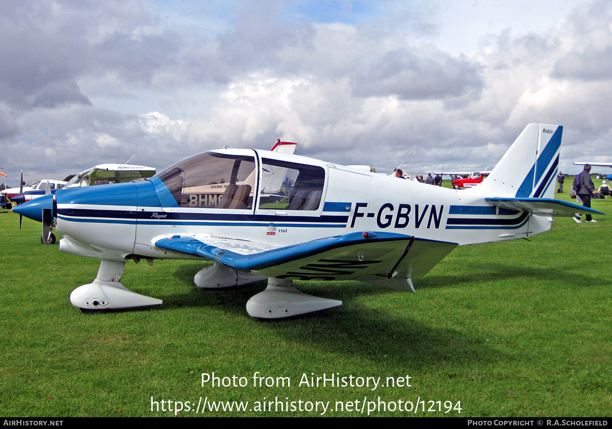 Aircraft Photo of F-GBVN | Robin DR-400-180 Regent | AirHistory.net #12194