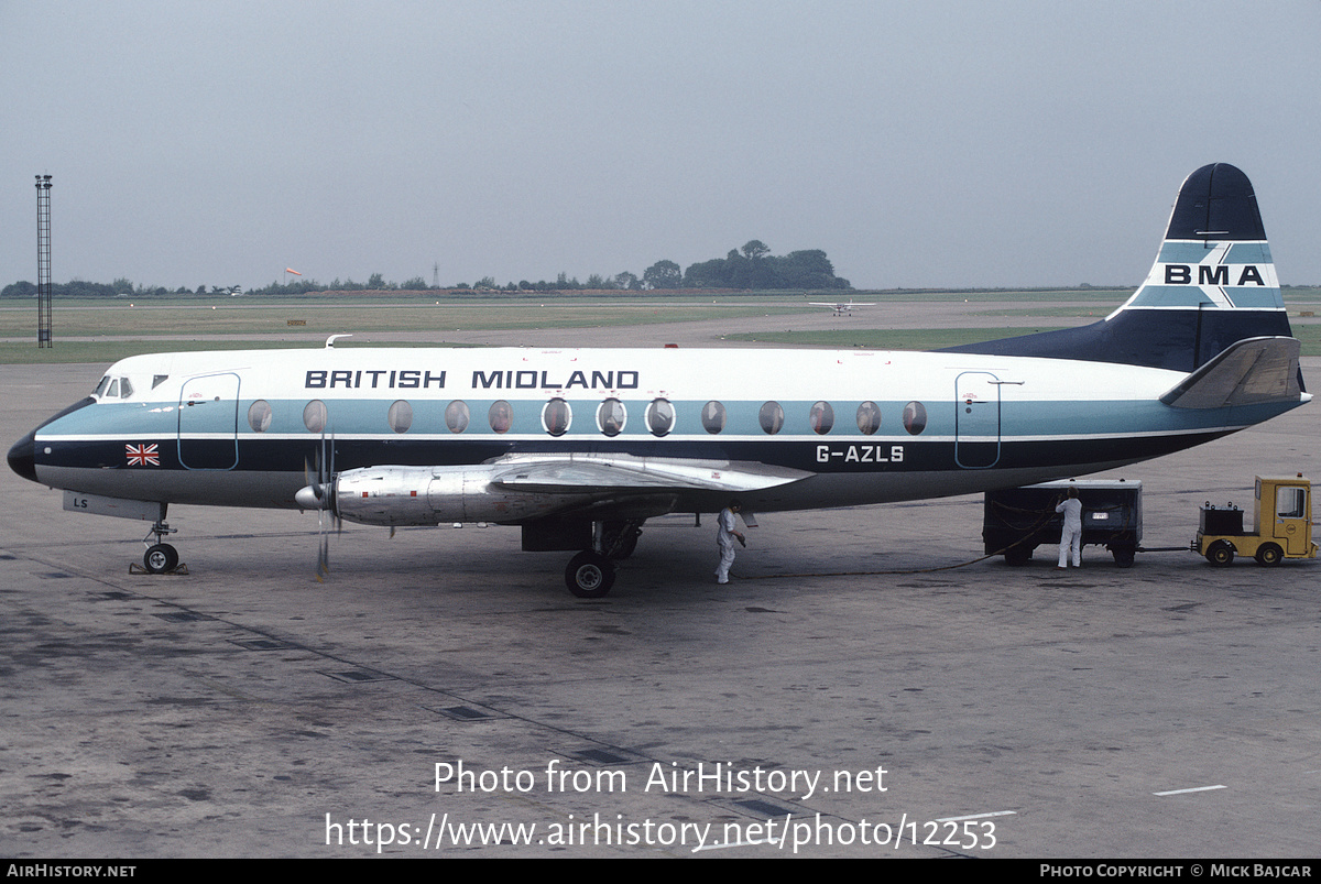 Aircraft Photo of G-AZLS | Vickers 813 Viscount | British Midland Airways - BMA | AirHistory.net #12253