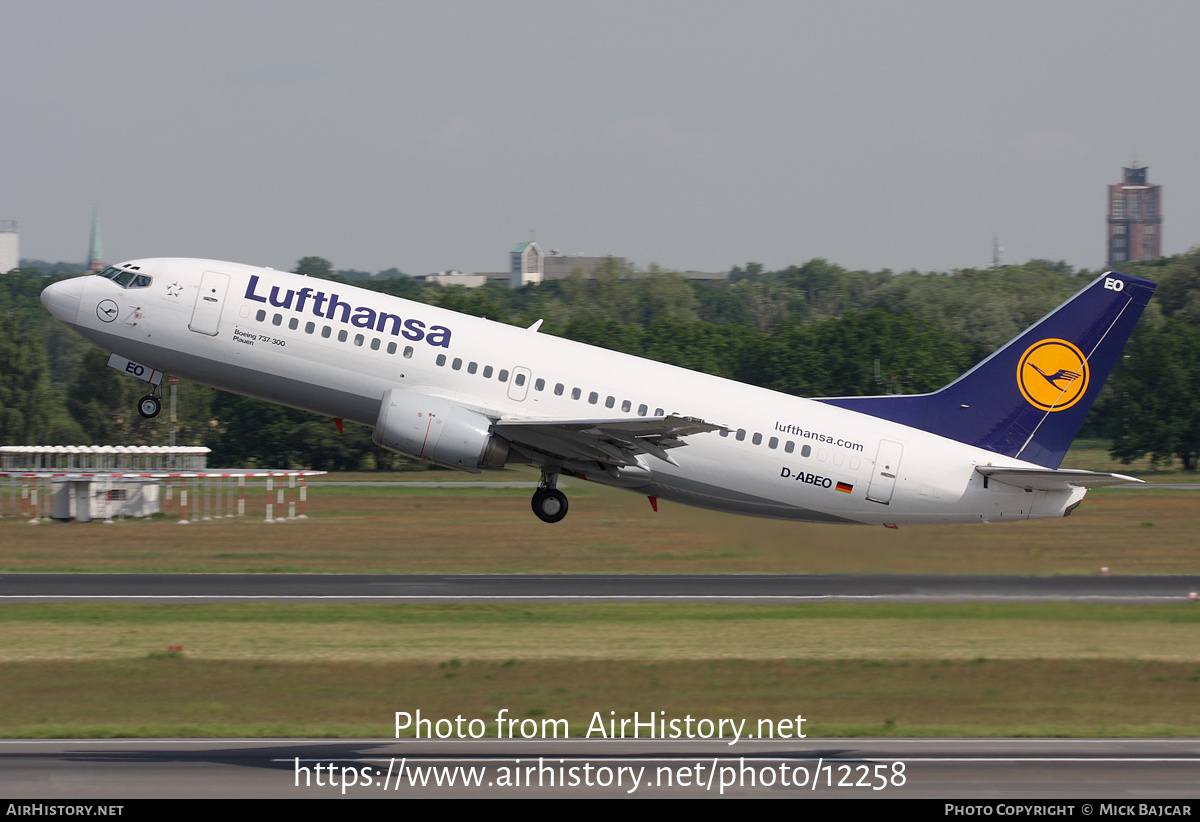 Aircraft Photo of D-ABEO | Boeing 737-330 | Lufthansa | AirHistory.net #12258