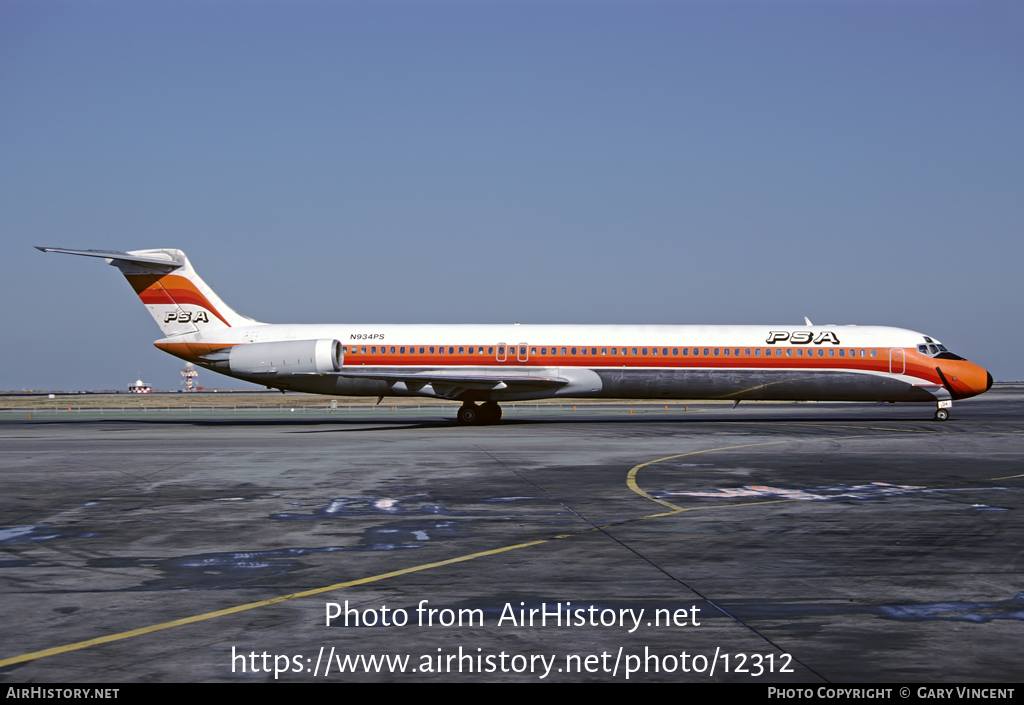 Aircraft Photo of N934PS | McDonnell Douglas MD-81 (DC-9-81) | PSA - Pacific Southwest Airlines | AirHistory.net #12312