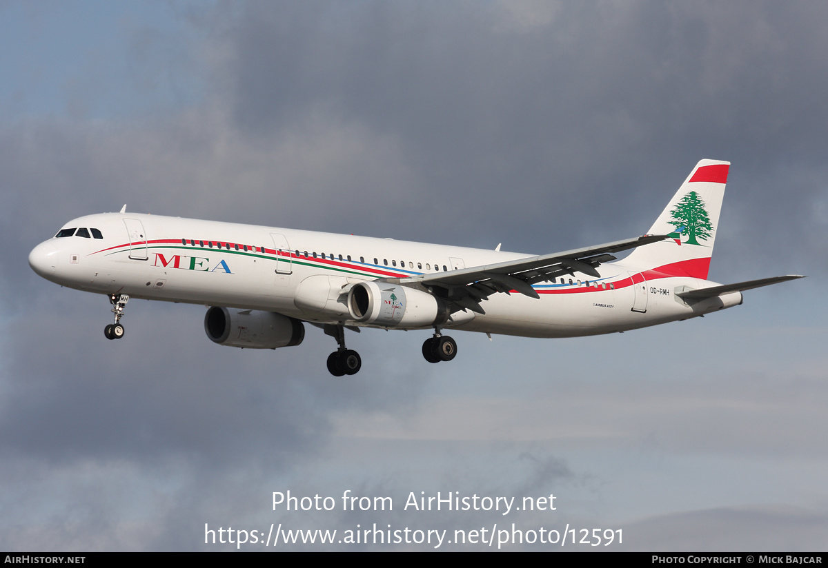 Aircraft Photo of OD-RMH | Airbus A321-231 | MEA - Middle East Airlines | AirHistory.net #12591