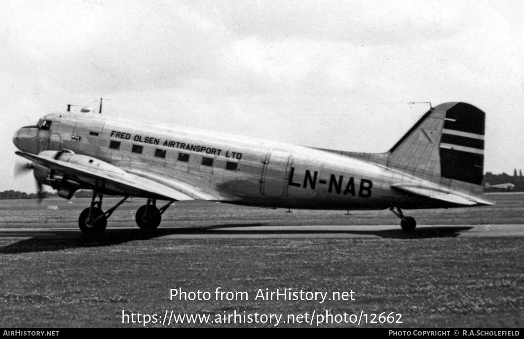 Aircraft Photo of LN-NAB | Douglas C-47A Skytrain | Fred Olsen Airtransport | AirHistory.net #12662