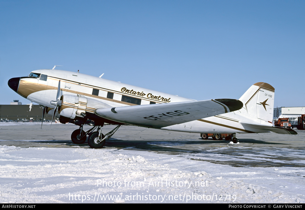 Aircraft Photo of CF-YQG | Douglas DC-3(C) | Ontario Central Airlines - OCA | AirHistory.net #12719