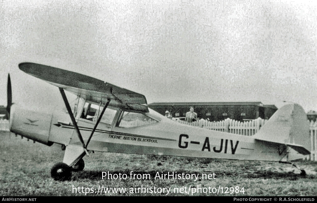 Aircraft Photo of G-AJIV | Auster J-1 Autocrat | Thorne Aviation | AirHistory.net #12984