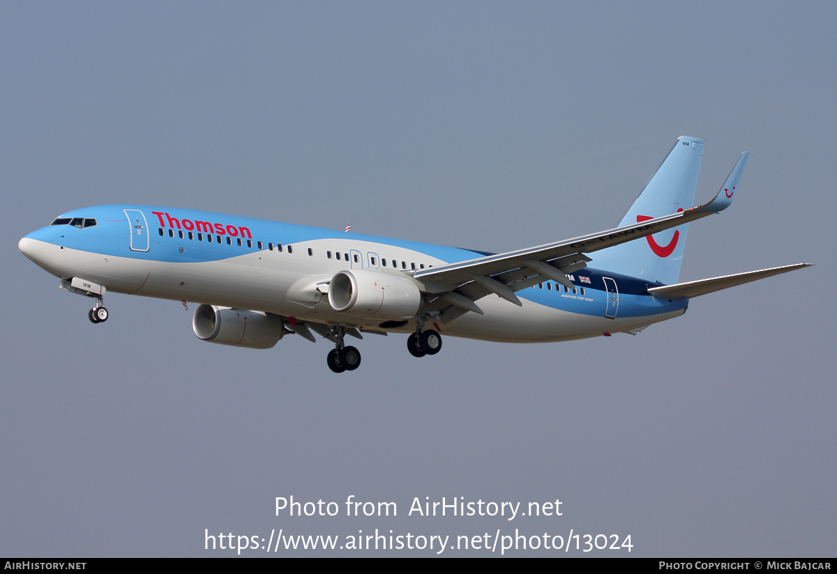 Aircraft Photo of G-TAWM | Boeing 737-8Q8 | Thomson Airways | AirHistory.net #13024