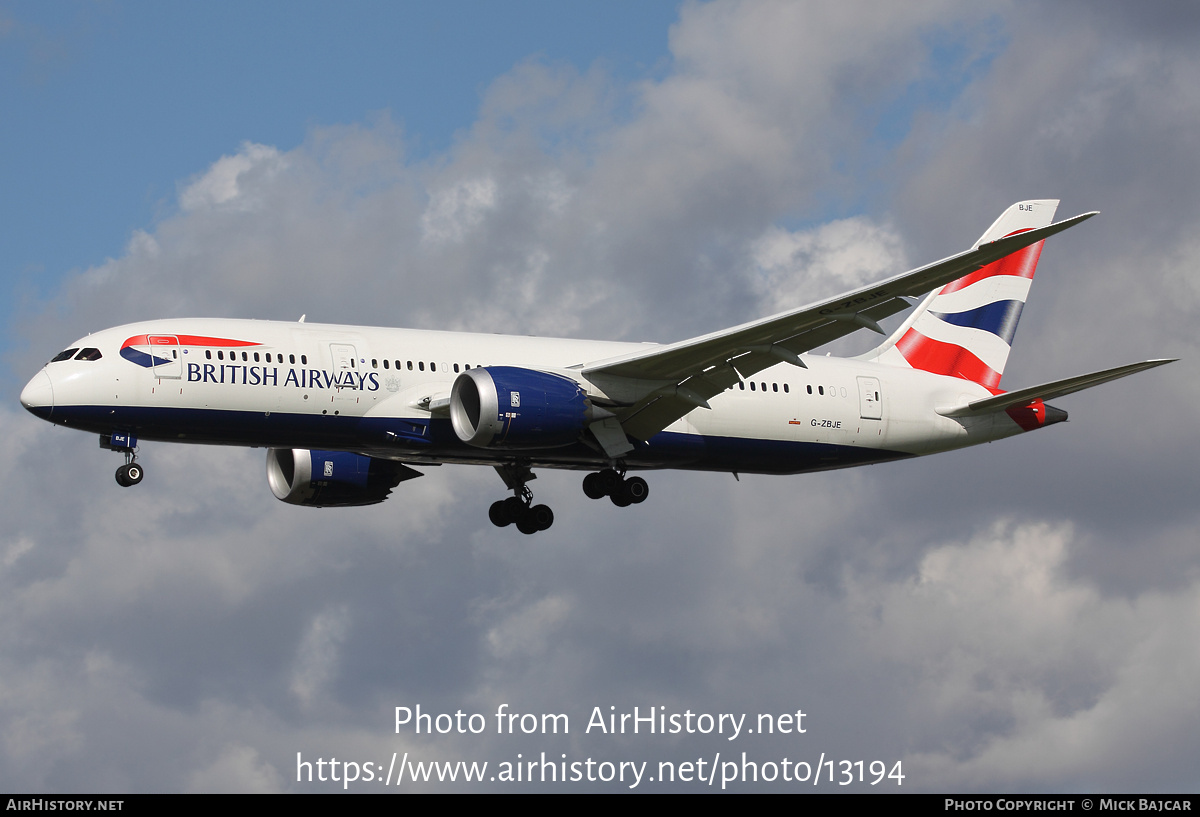 Aircraft Photo of G-ZBJE | Boeing 787-8 Dreamliner | British Airways | AirHistory.net #13194