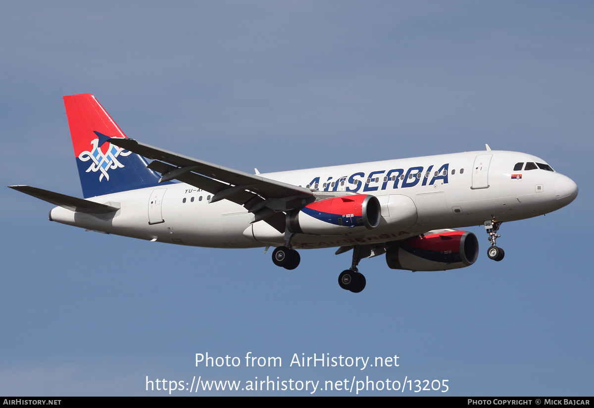 Aircraft Photo of YU-APD | Airbus A319-132 | Air Serbia | AirHistory.net #13205