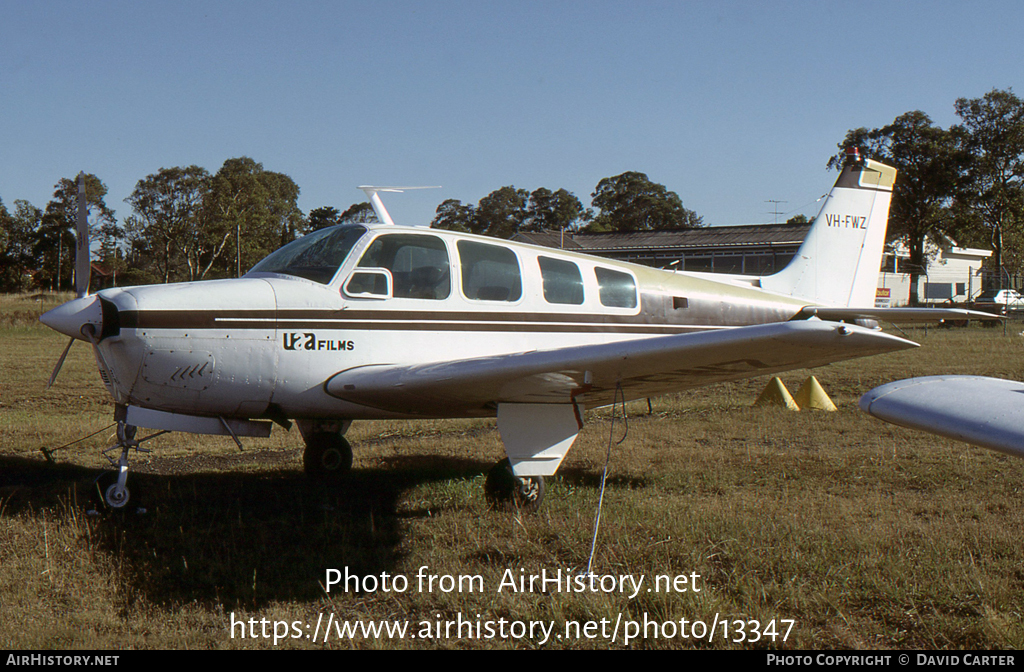 Aircraft Photo of VH-FWZ | Beech 36 Bonanza 36 | UAA Films | AirHistory.net #13347