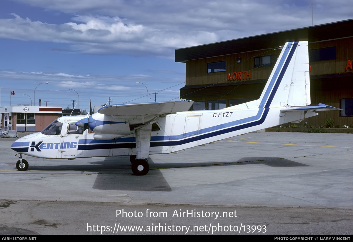 Aircraft Photo of C-FYZT | Britten-Norman BN-2A-27 Islander | Kenting Aviation | AirHistory.net #13993