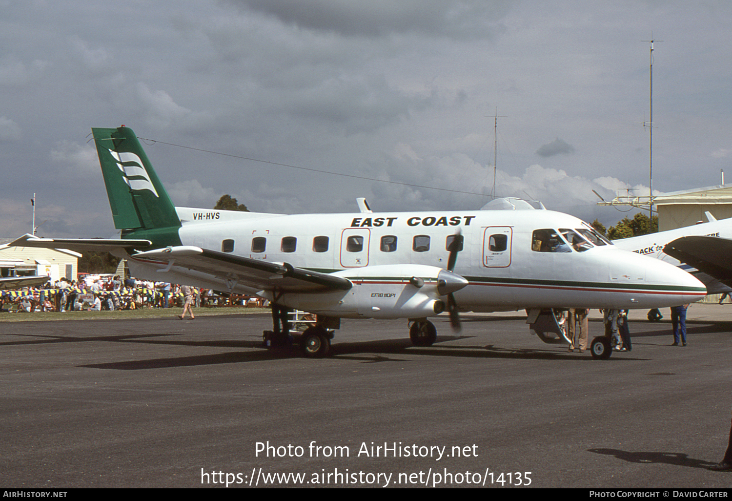 Aircraft Photo of VH-HVS | Embraer EMB-110P1 Bandeirante | East Coast Airlines | AirHistory.net #14135