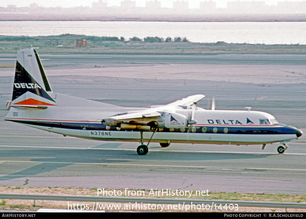 Aircraft Photo of N378NE | Fairchild Hiller FH-227C | Delta Air Lines | AirHistory.net #14403