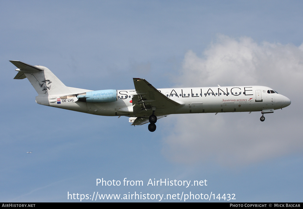 Aircraft Photo of OE-LVG | Fokker 100 (F28-0100) | Austrian Arrows | AirHistory.net #14432