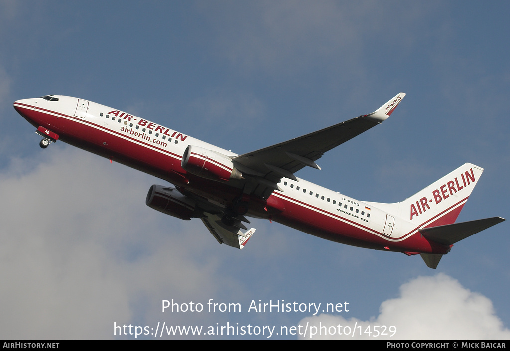 Aircraft Photo of D-ABAD | Boeing 737-86J | Air Berlin | AirHistory.net #14529