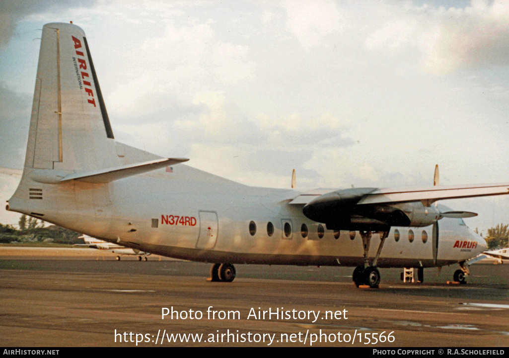 Aircraft Photo of N374RD | Fairchild Hiller FH-227C | Airlift International | AirHistory.net #15566