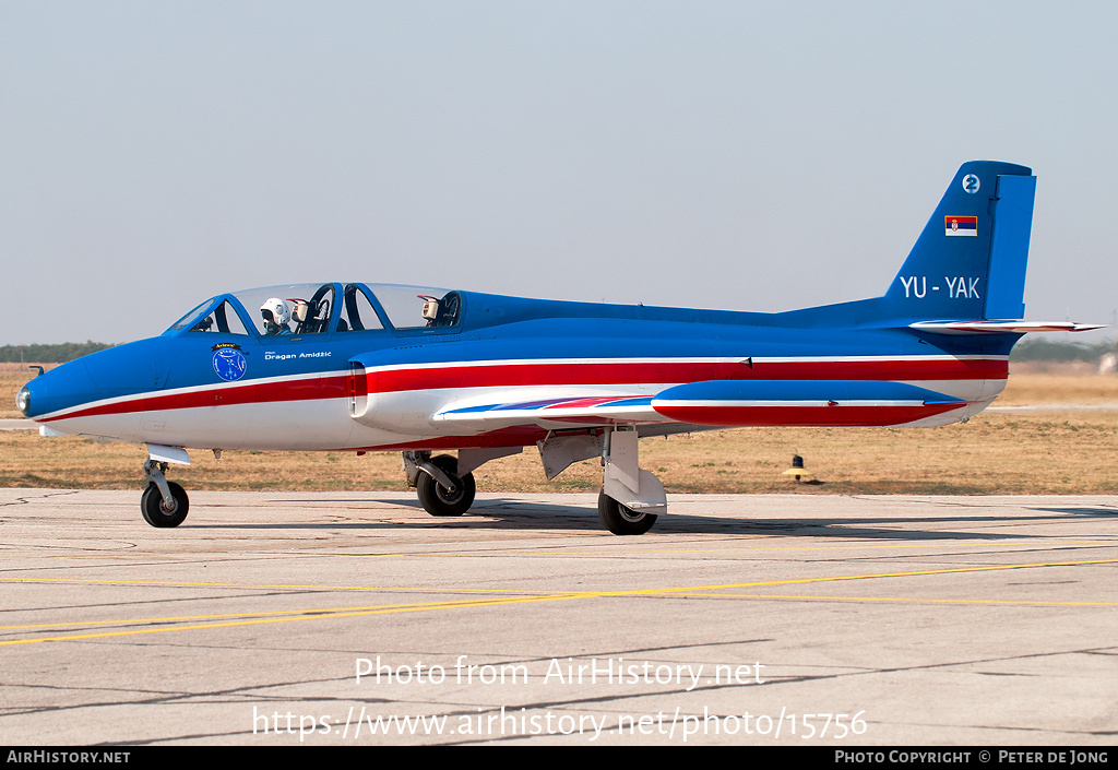 Aircraft Photo of YU-YAK | Soko G-2A Galeb | Stars Aerobatic Team | AirHistory.net #15756