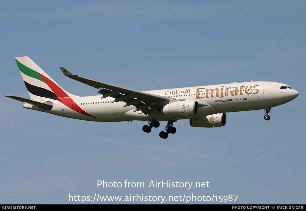 Aircraft Photo of A6-EAB | Airbus A330-243 | Emirates | AirHistory.net #15987