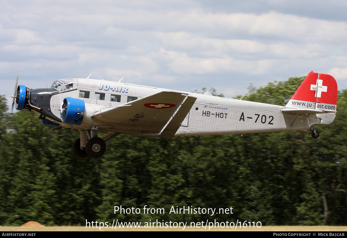 Aircraft Photo of HB-HOT / A-702 | Junkers Ju 52/3m ge | Ju-Air | Switzerland - Air Force | AirHistory.net #16110