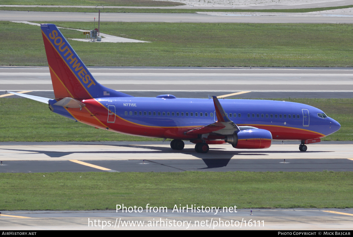 Aircraft Photo of N7715E | Boeing 737-7BD | Southwest Airlines | AirHistory.net #16111