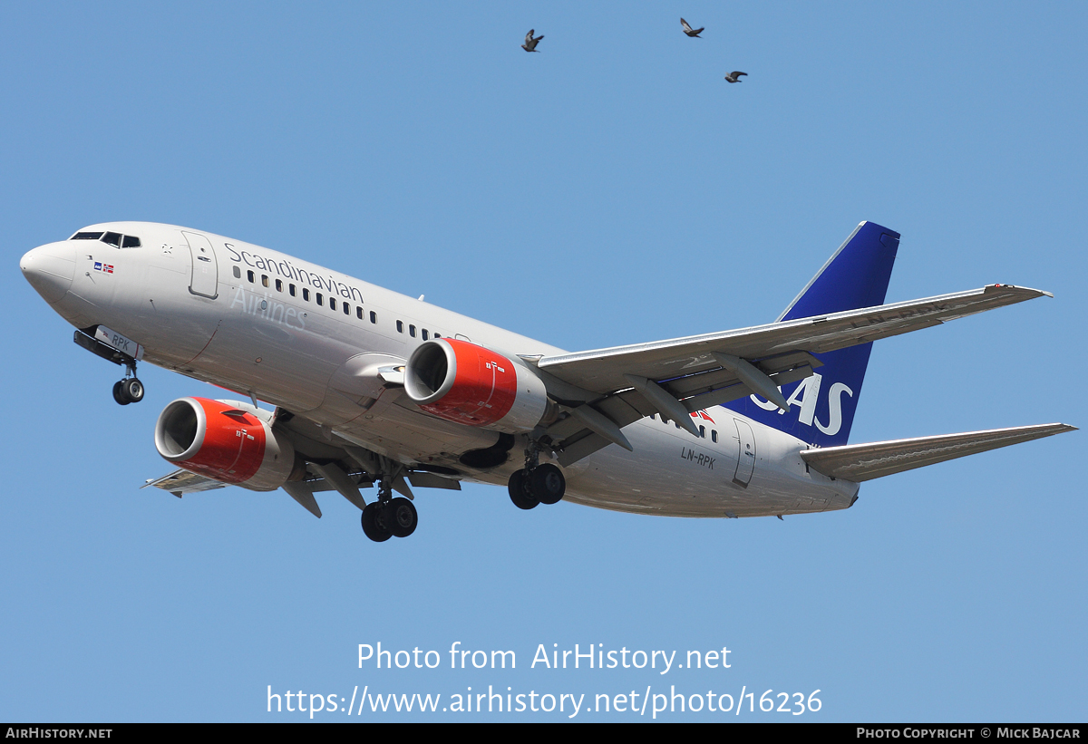 Aircraft Photo of LN-RPK | Boeing 737-783 | Scandinavian Airlines - SAS | AirHistory.net #16236