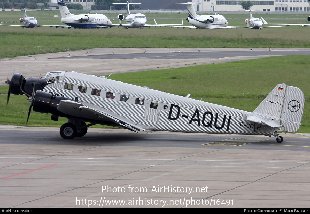 Aircraft Photo of D-CDLH / D-AQUI | Junkers Ju 52/3m g8e | Deutsche Luft Hansa | AirHistory.net #16491