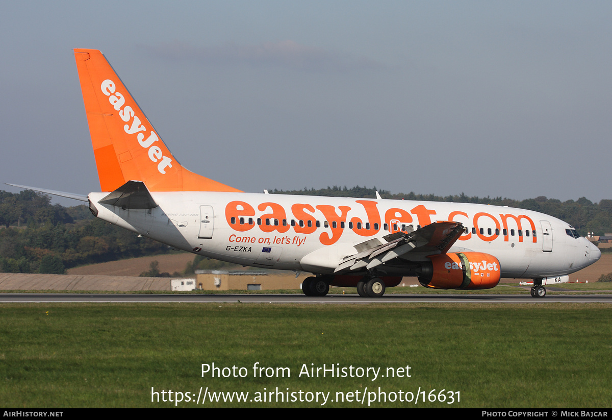 Aircraft Photo of G-EZKA | Boeing 737-73V | EasyJet | AirHistory.net #16631