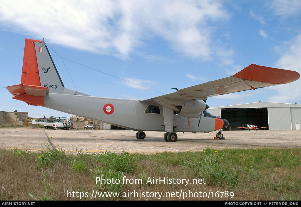 Aircraft Photo of AS9819 | Pilatus Britten-Norman BN-2B-26 Islander | Malta - Air Force | AirHistory.net #16789