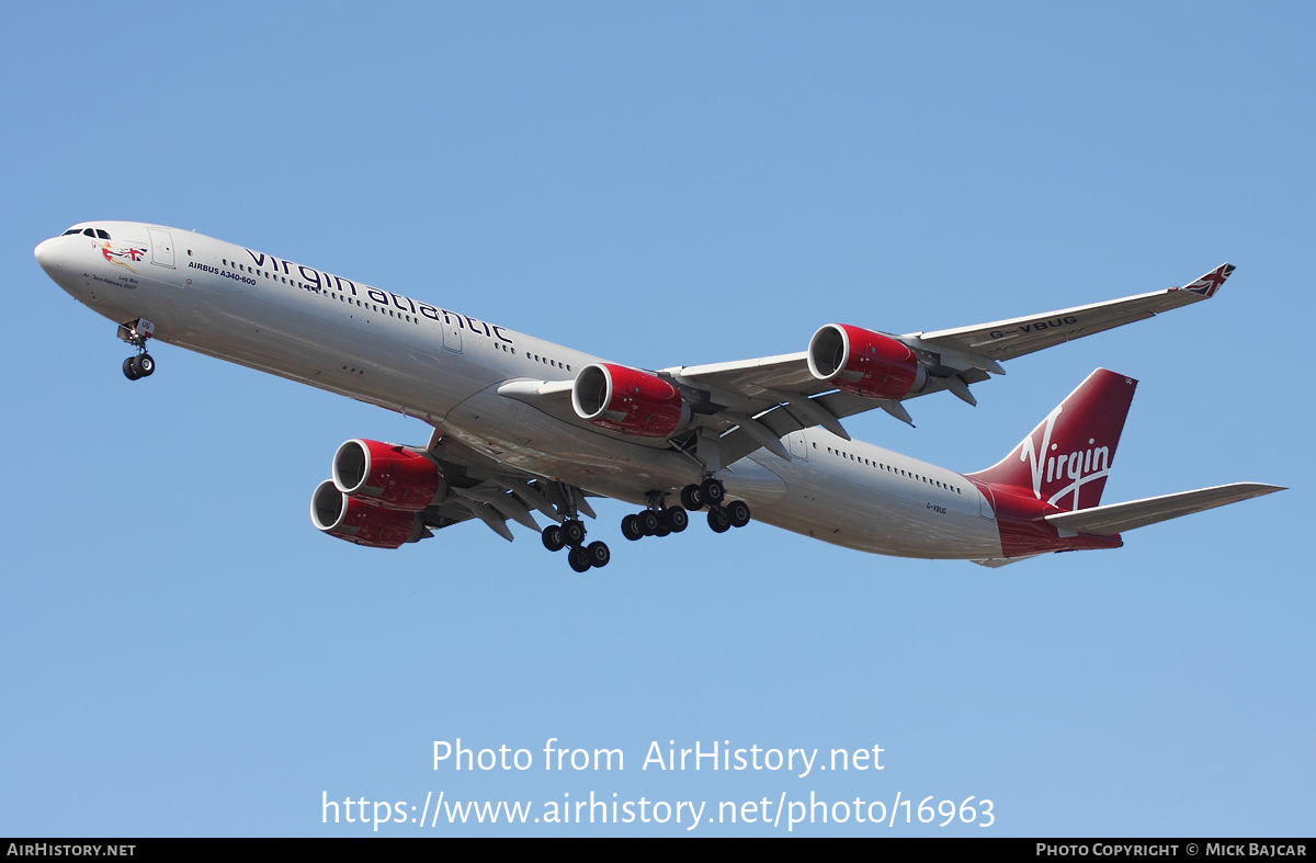 Aircraft Photo of G-VBUG | Airbus A340-642 | Virgin Atlantic Airways | AirHistory.net #16963