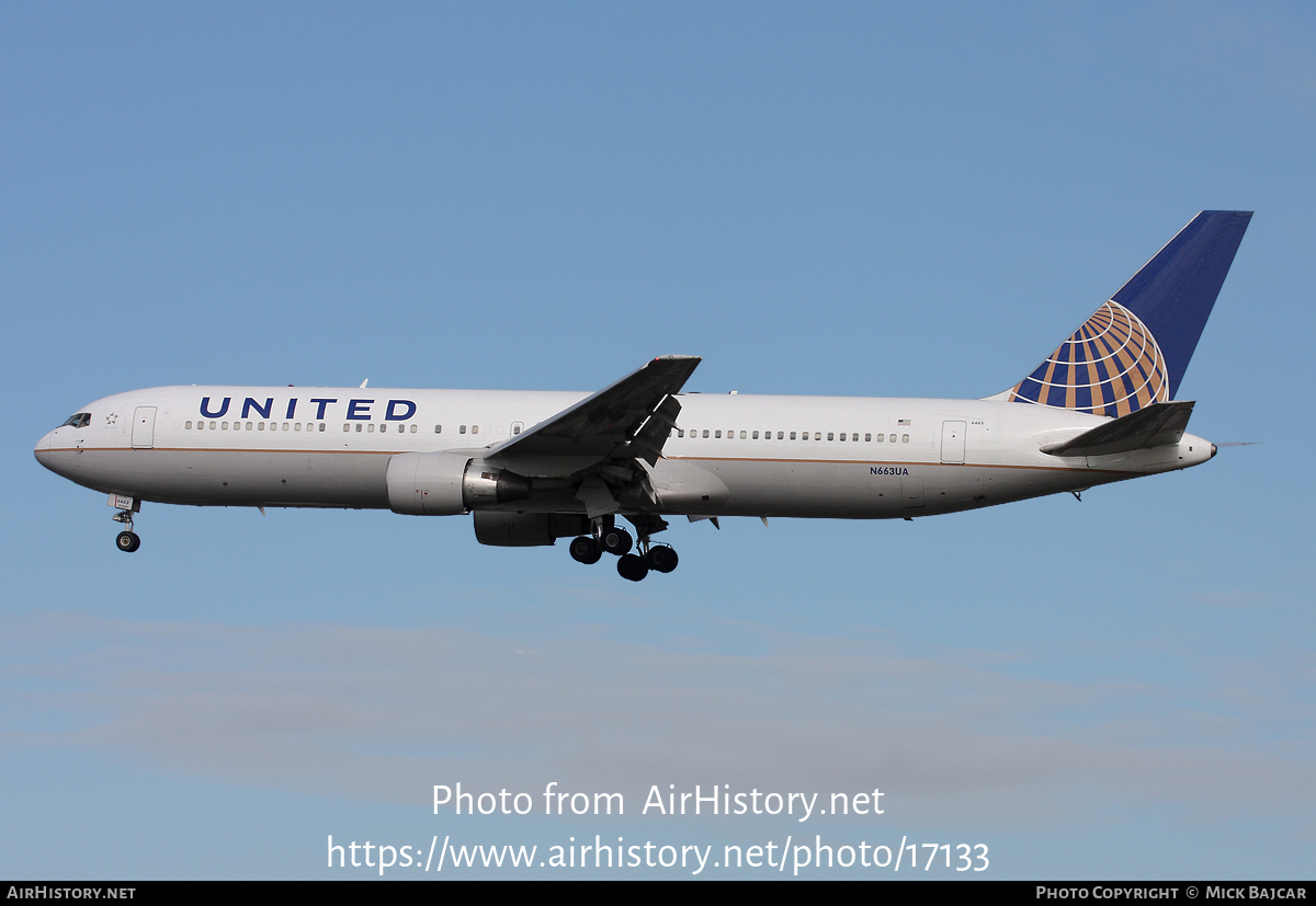 Aircraft Photo of N663UA | Boeing 767-322/ER | United Airlines | AirHistory.net #17133