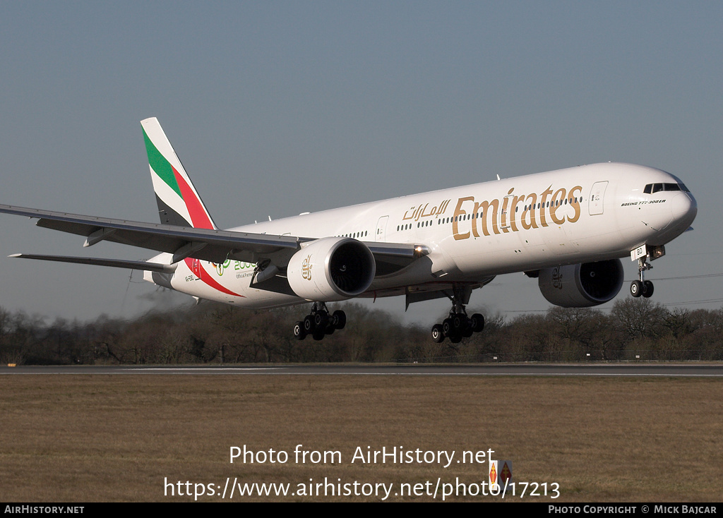 Aircraft Photo of A6-EBD | Boeing 777-31H/ER | Emirates | AirHistory.net #17213