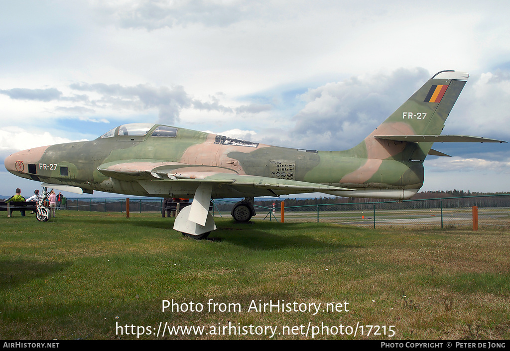 Aircraft Photo of FR-27 | Republic RF-84F Thunderflash | Belgium - Air Force | AirHistory.net #17215