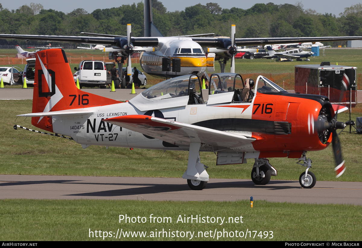 Aircraft Photo of N9025Y / 140475 | North American T-28C Trojan | USA - Navy | AirHistory.net #17493