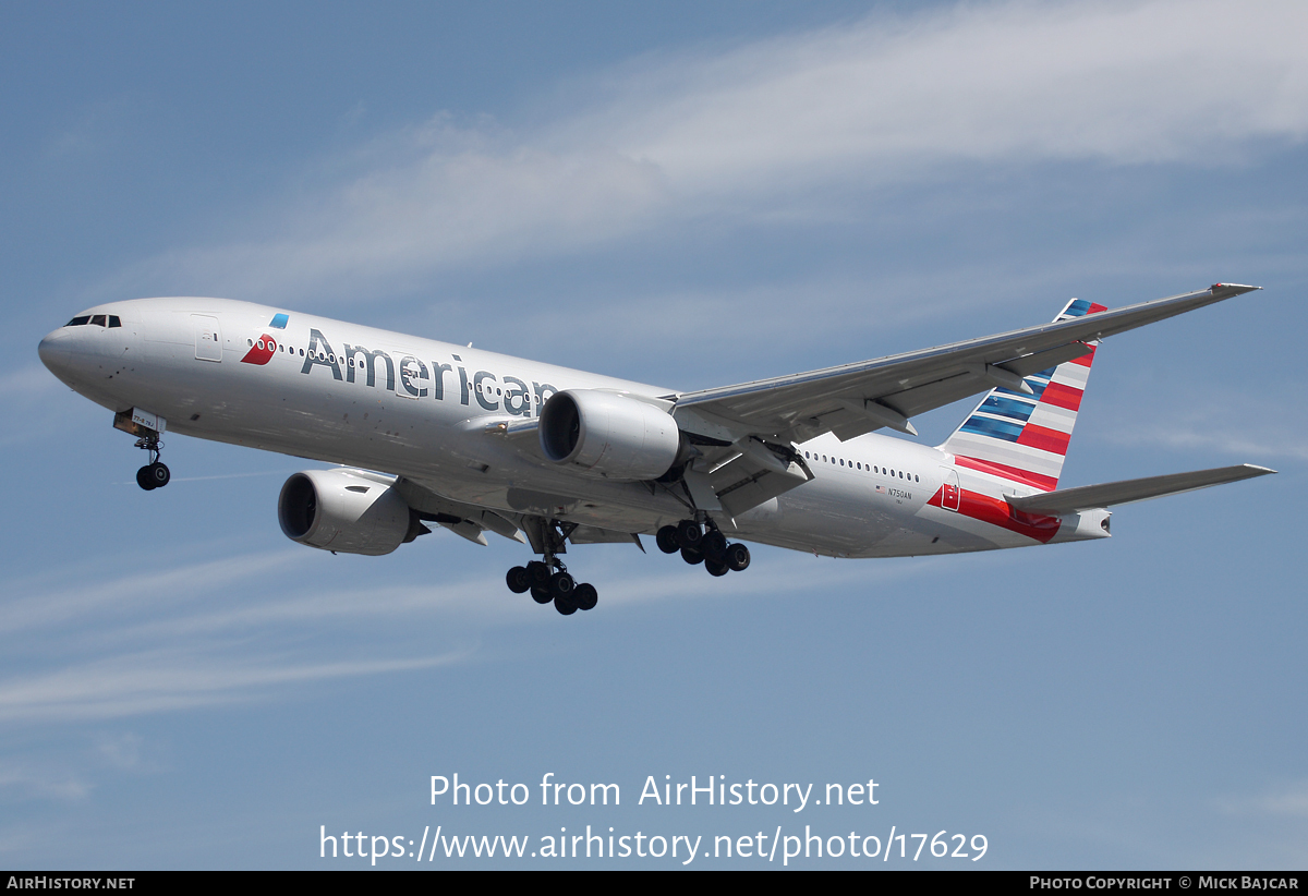 Aircraft Photo of N750AN | Boeing 777-200 | American Airlines | AirHistory.net #17629