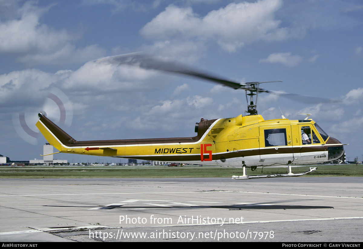 Aircraft Photo of C-GBHB | Bell 204B | Midwest Helicopters | AirHistory.net #17978