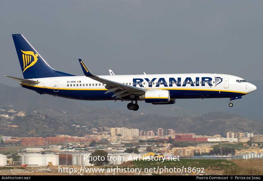 Aircraft Photo of EI-DPN | Boeing 737-8AS | Ryanair | AirHistory.net #18692