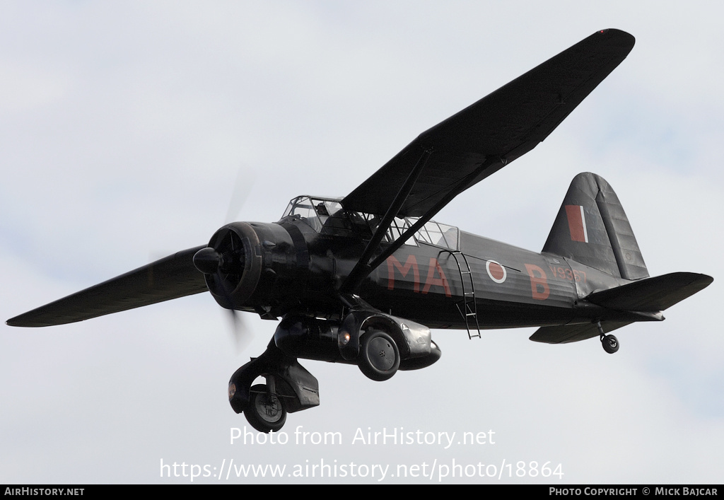 Aircraft Photo of G-AZWT / V9367 | Westland Lysander Mk3A | UK - Air Force | AirHistory.net #18864