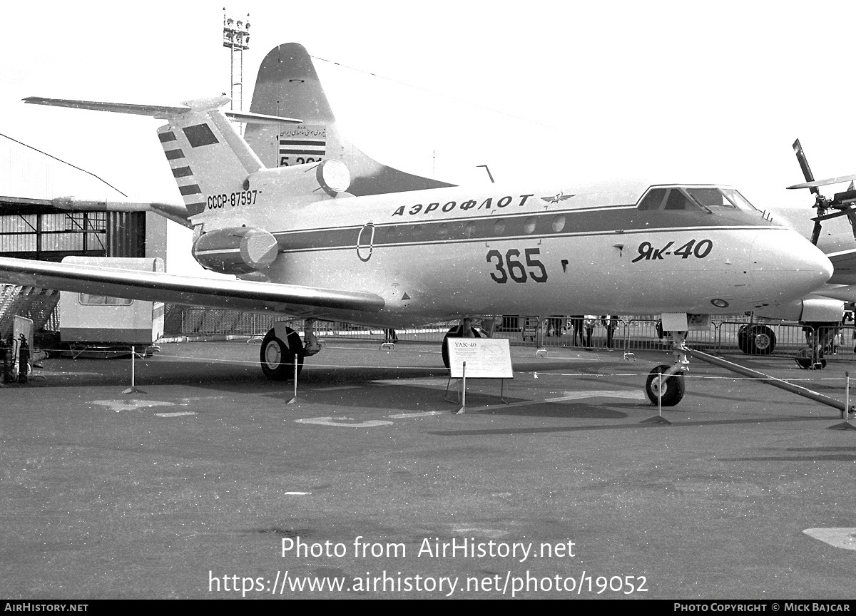 Aircraft Photo of CCCP-87597 | Yakovlev Yak-40 | Aeroflot | AirHistory.net #19052