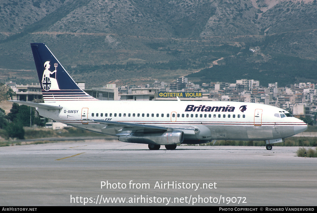 Aircraft Photo of G-AWSY | Boeing 737-204 | Britannia Airways | AirHistory.net #19072