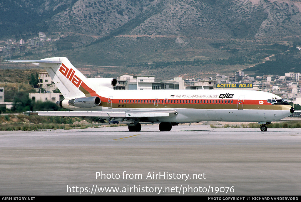 Aircraft Photo of JY-AFT | Boeing 727-2D3/Adv | Alia - The Royal Jordanian Airline | AirHistory.net #19076