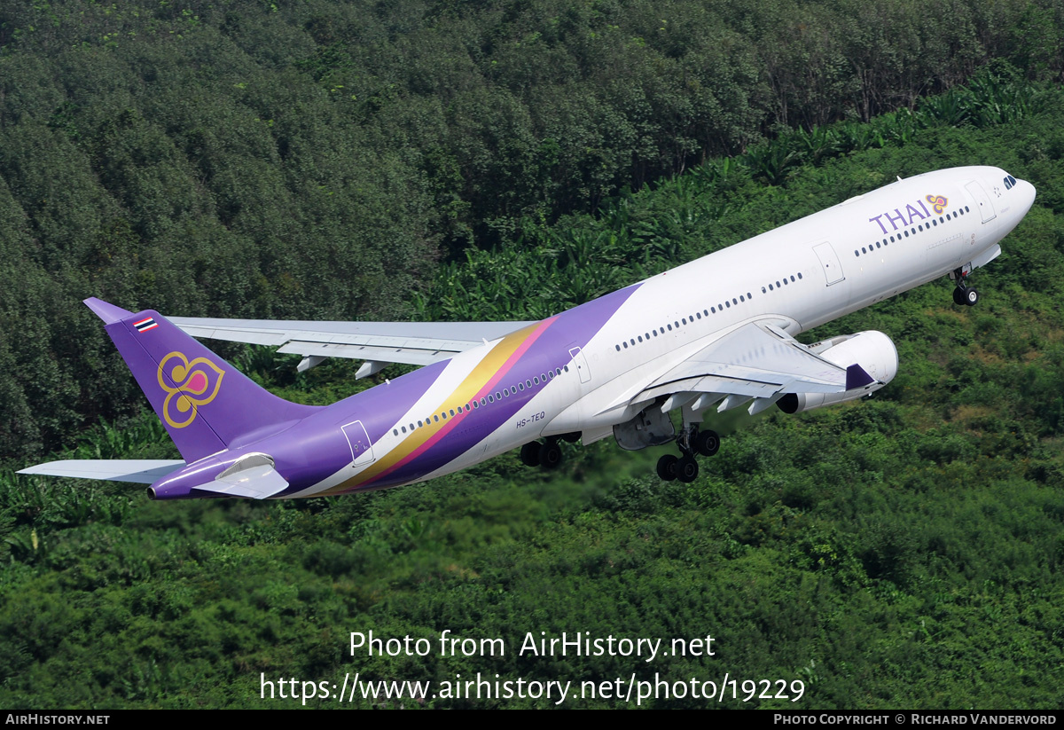 Aircraft Photo of HS-TEQ | Airbus A330-343 | Thai Airways International | AirHistory.net #19229