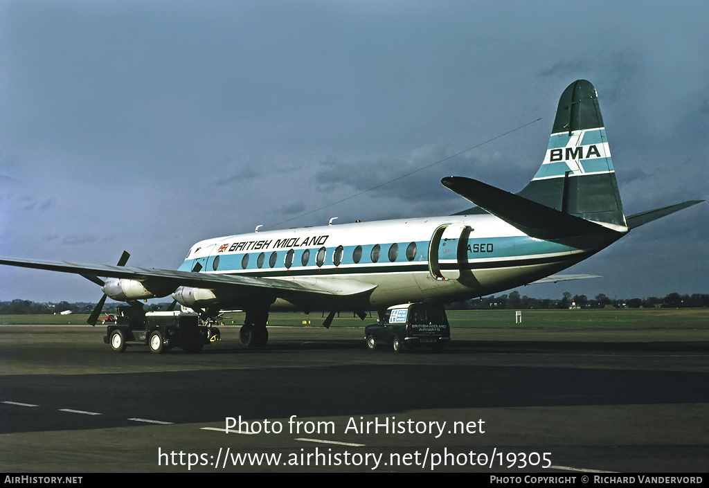 Aircraft Photo of G-ASED | Vickers 831 Viscount | British Midland Airways - BMA | AirHistory.net #19305