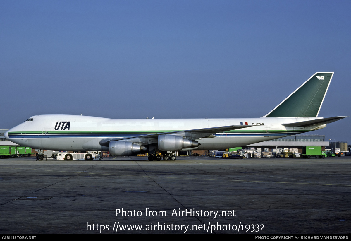 Aircraft Photo of F-GPAN | Boeing 747-2B3F/SCD | UTA - Union de Transports Aériens Cargo | AirHistory.net #19332