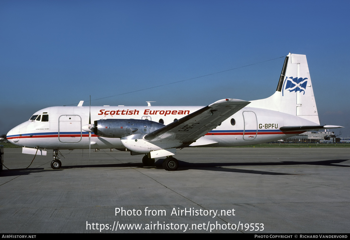 Aircraft Photo of G-BPFU | British Aerospace BAe-748 Srs2A/334 | Scottish European Airways | AirHistory.net #19553