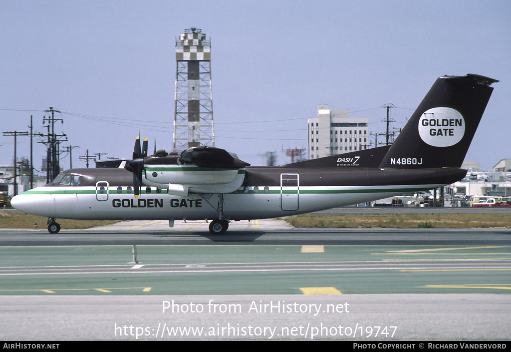 Aircraft Photo of N4860J | De Havilland Canada DHC-7-102 Dash 7 | Golden Gate Airlines | AirHistory.net #19747