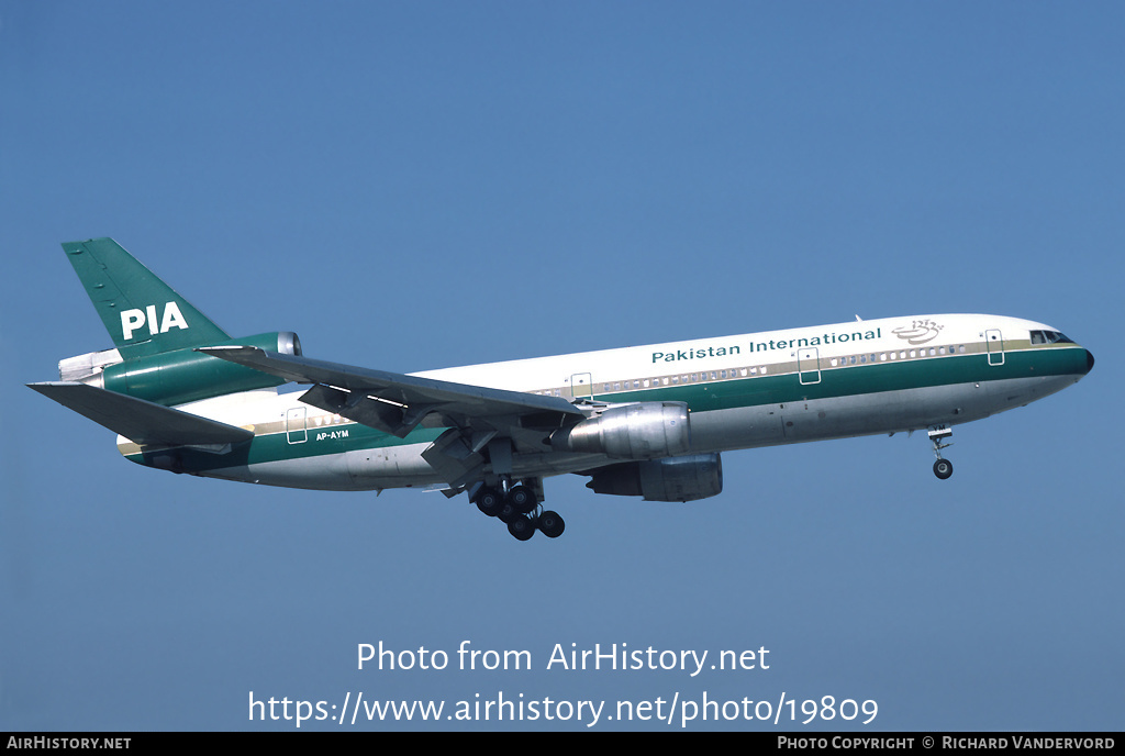 Aircraft Photo of AP-AYM | McDonnell Douglas DC-10-30 | Pakistan International Airlines - PIA | AirHistory.net #19809