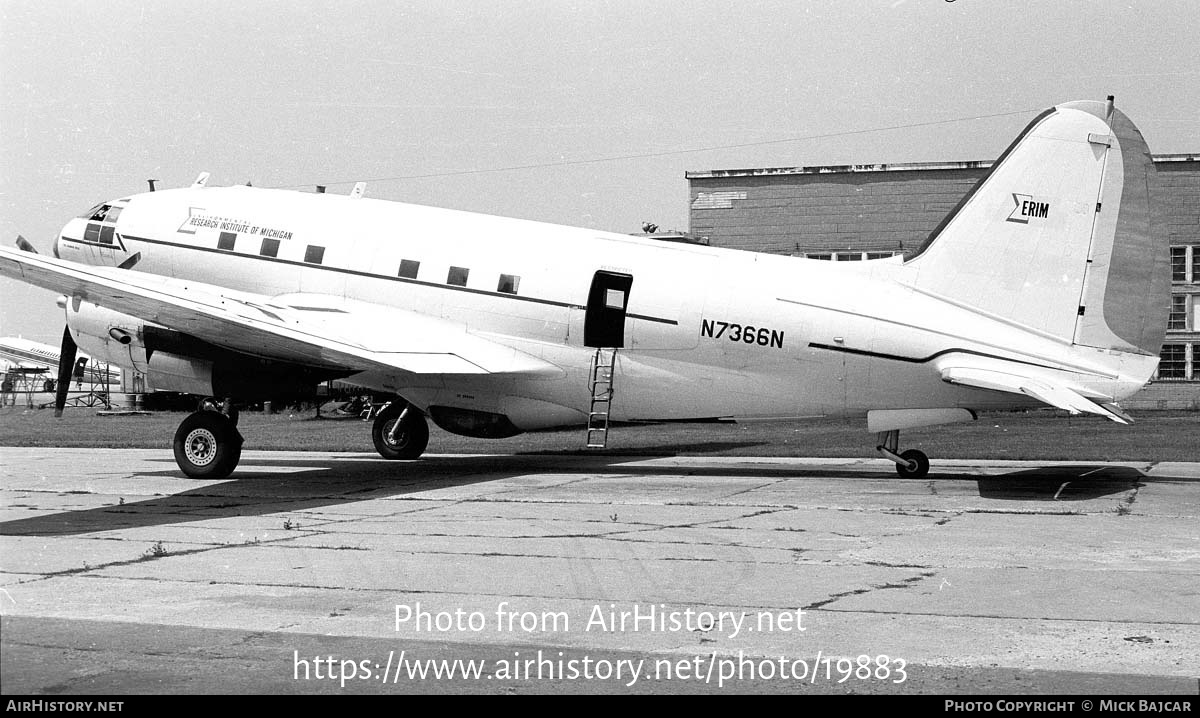 Aircraft Photo of N7366N | Curtiss C-46F Commando | ERIM - Environmental Research Institute of Michigan | AirHistory.net #19883